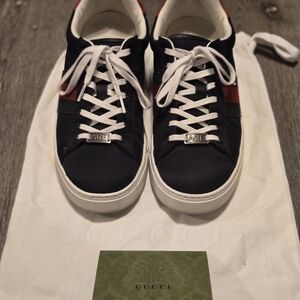 Gucci Black and Red Ace Sneakers